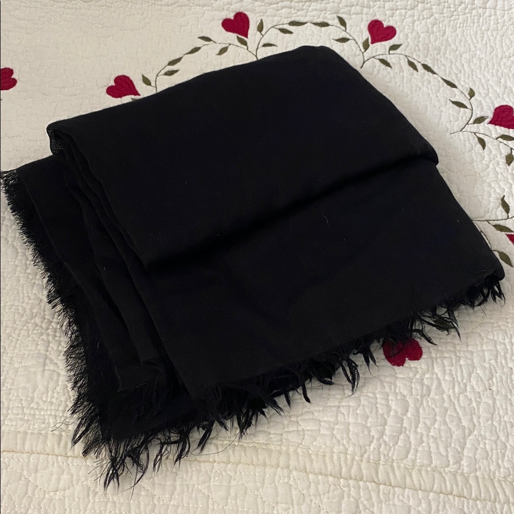 Bajra Black Cashmere & Silk Luxury Scarf